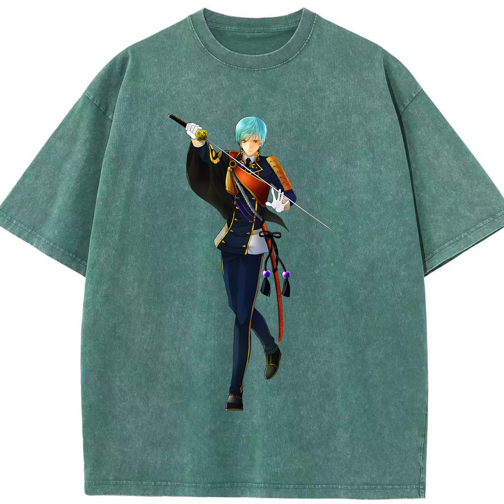 （画像用） 刀剣乱舞 Touken Ranbu 綿100% ヴィンテージ風 半袖Tシャツ（フロントプリント）